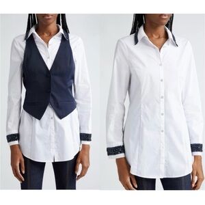 Cinq A Sept Ellery embellished two-piece top blouse with removable vest Medium